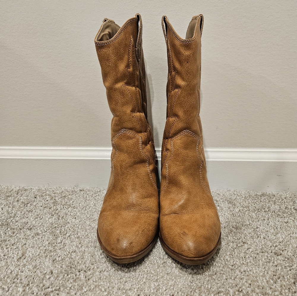 Altar'd State Women's Tan Leather Boots, Size 6